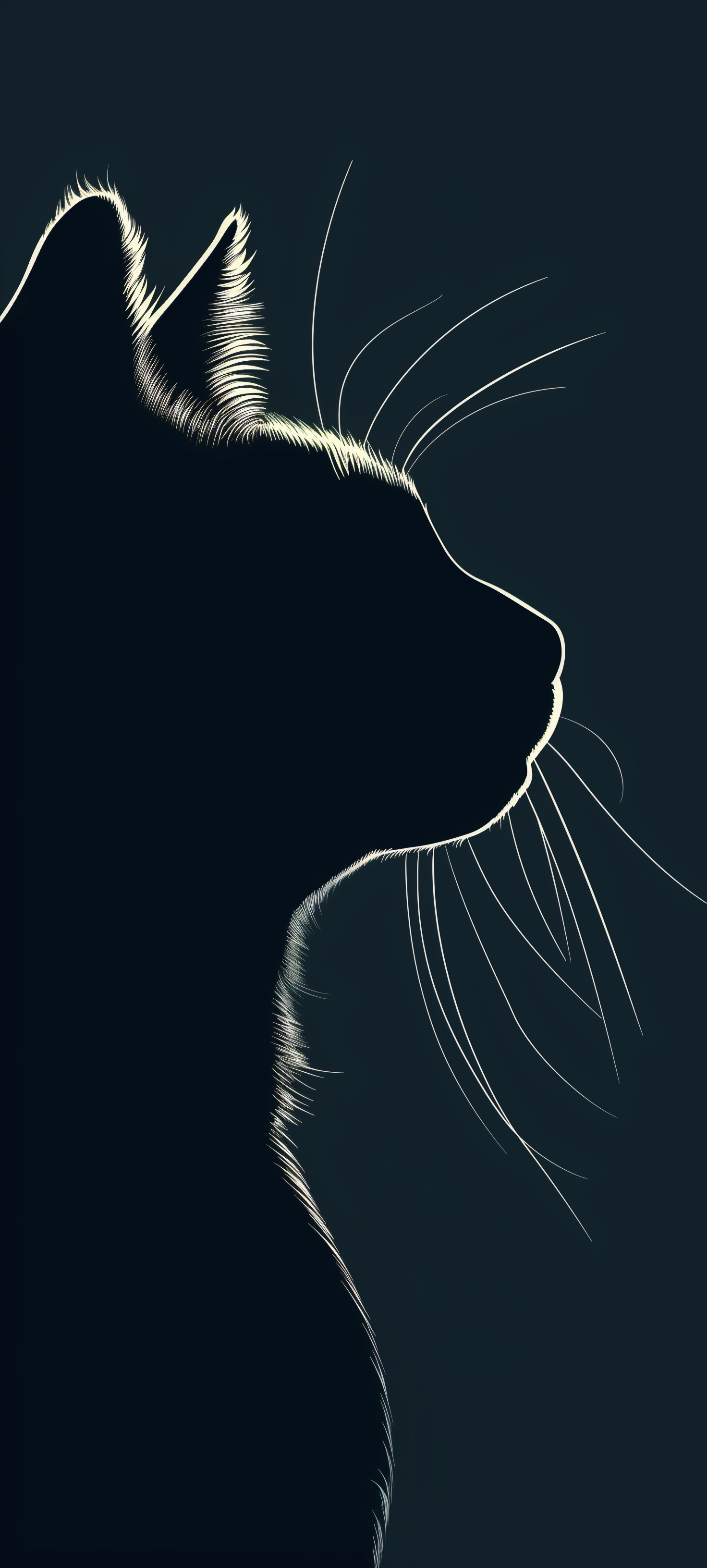 Minimalist Cat Silhouette - cat wallpaper for Darkify