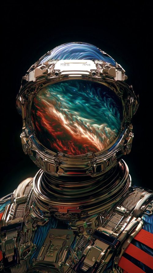 Golden Galaxy Astronaut Helmet - Related OpersCraft wallpaper