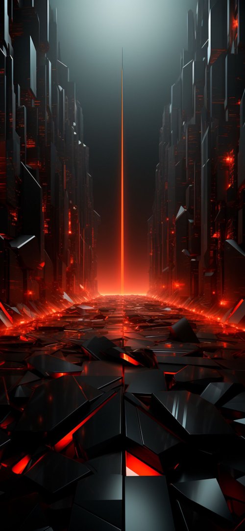 Glowing Red Cyberpunk Corridor - Related OpersCraft wallpaper