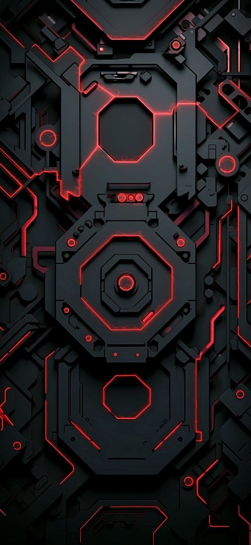 Red Neon Cyber Circuit - Related OpersCraft wallpaper