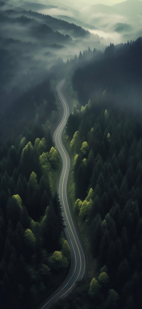 Winding Misty Forest Road - Related OpersCraft wallpaper