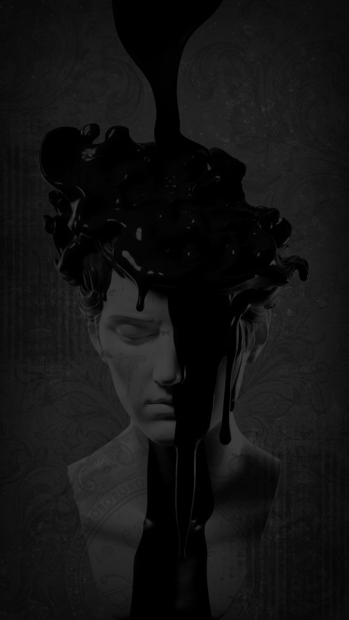 Melting Black Statue Art - sculpture Wallpaper