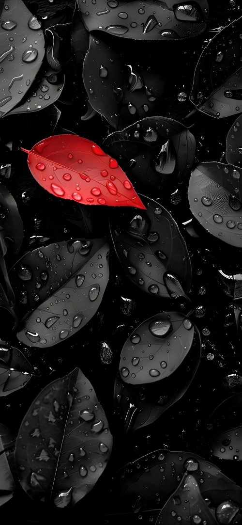 Red Leaf Raindrops - Related OpersCraft wallpaper