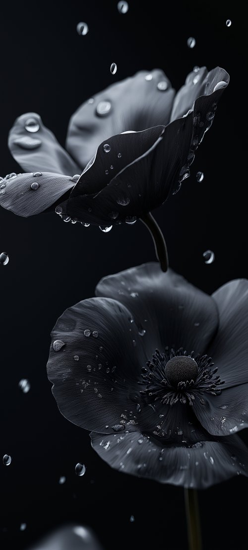 Dark Rain Kissed Flowers - Related StockWalls wallpaper