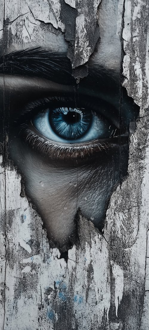Piercing Blue Eye Mural