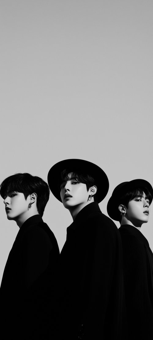 Stylish Monochrome Boy Trio - Related OpersCraft wallpaper