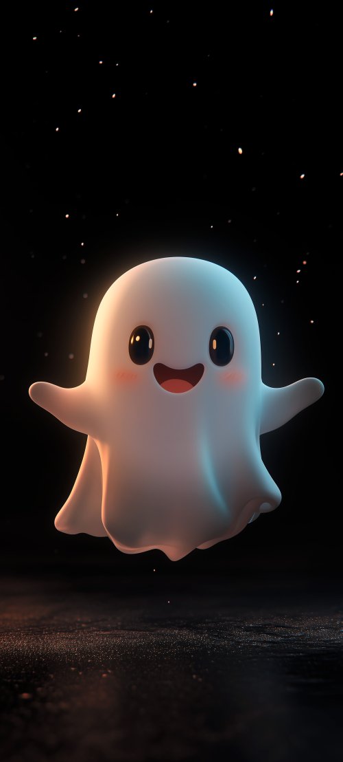 Cute Glowing Little Ghost - cartoon Wallpaper