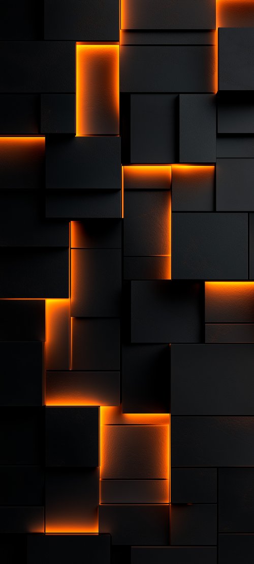 Glowing Orange Geometric Blocks - Related OpersCraft wallpaper