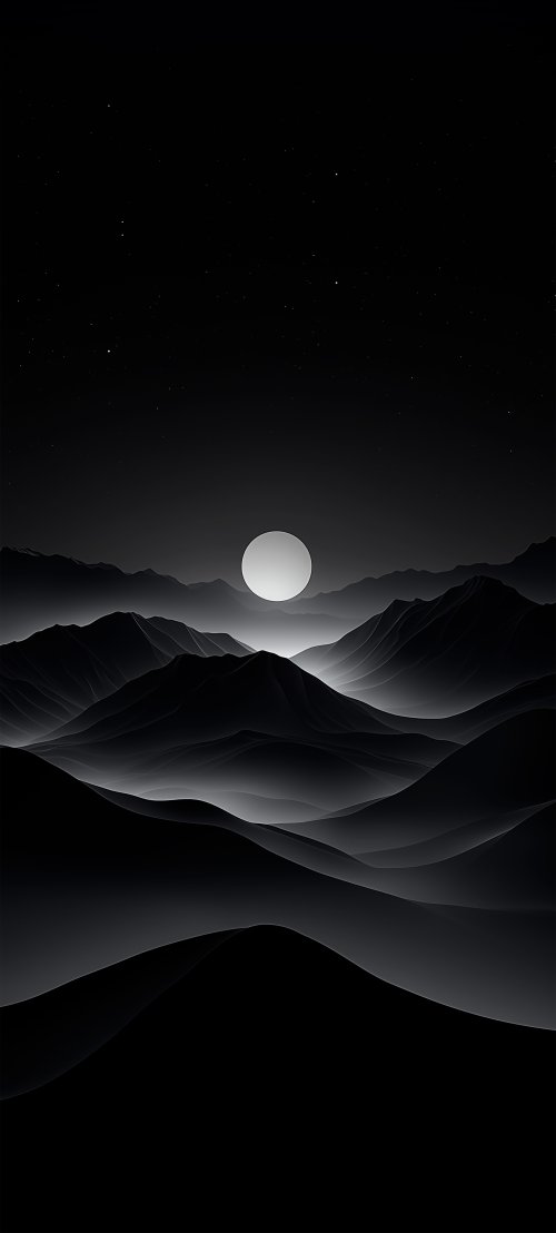 Minimalist Moonlit Mountain Range - Related Darkify wallpaper