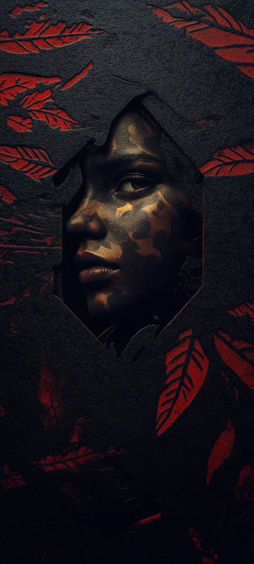 Mysterious Portrait Through Leaves