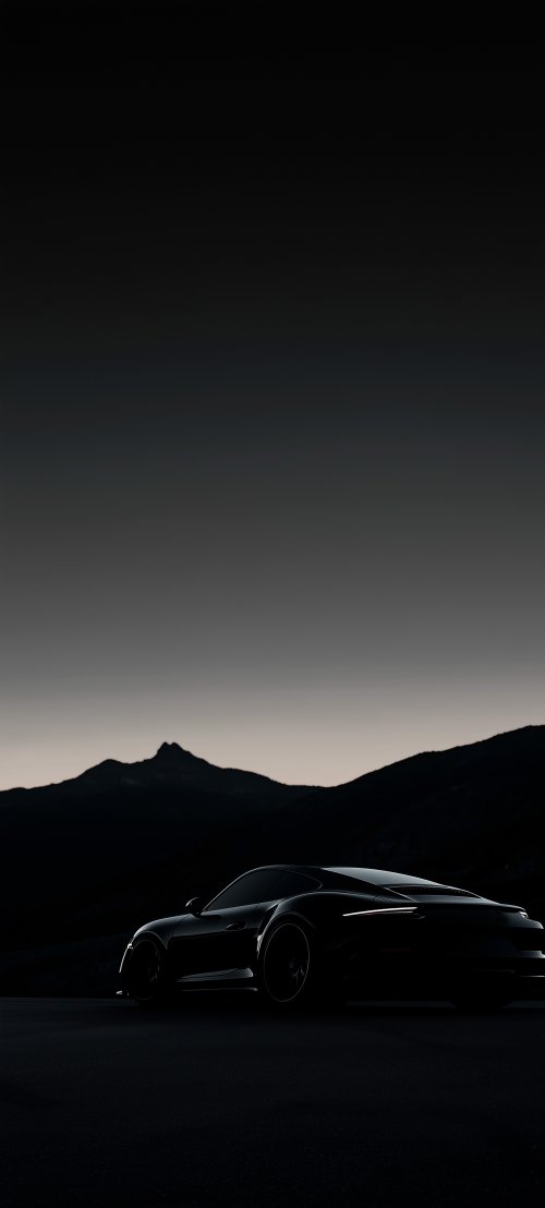 Sleek Black Porsche Silhouette - porsche Wallpaper