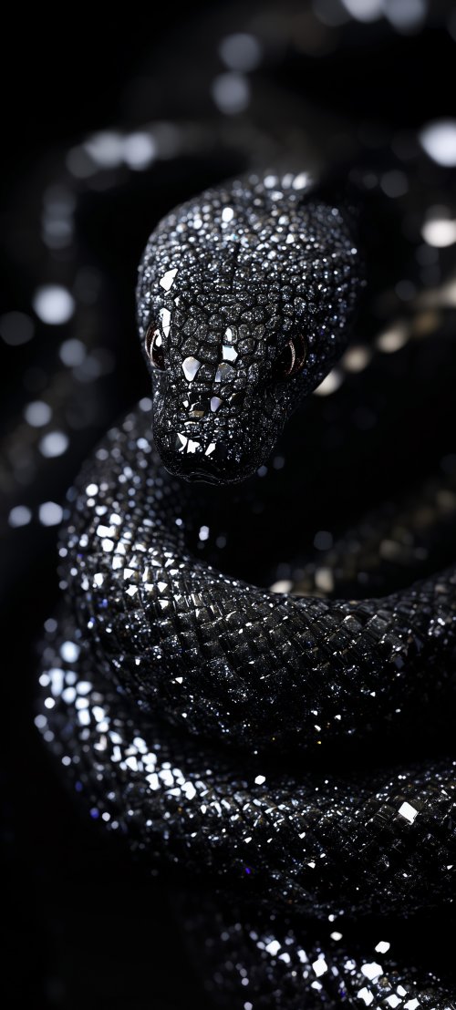 Sparkling Black Diamond Snake - snake Wallpaper