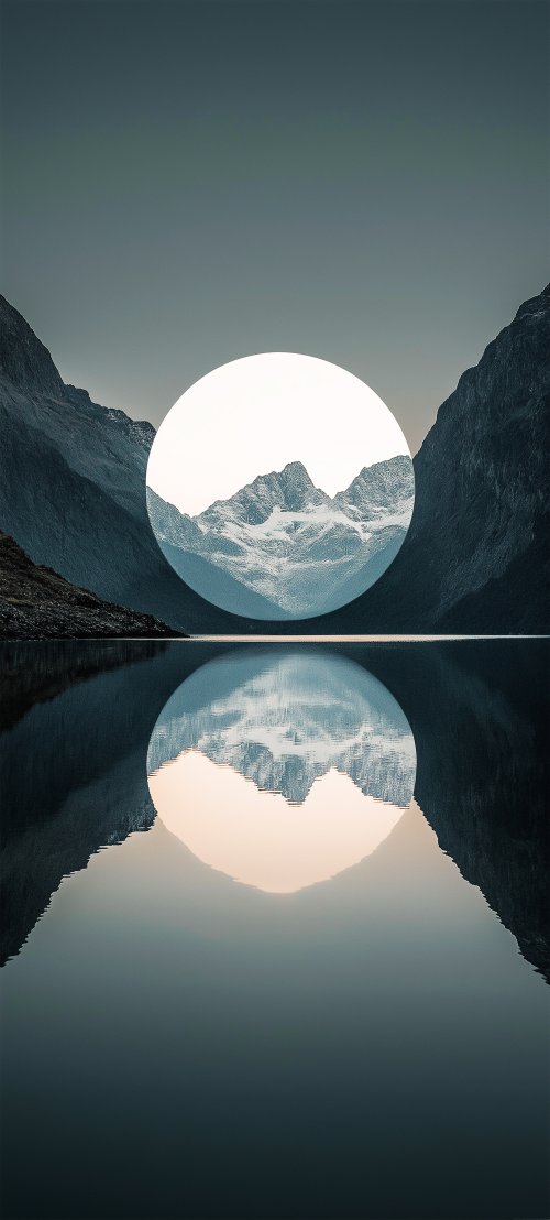 Minimalist Mountain Lake Reflection - Related OpersCraft wallpaper