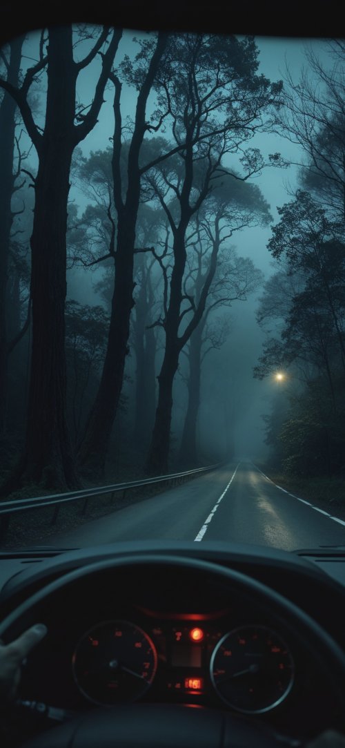 Foggy Midnight Forest Drive - Related OpersCraft wallpaper