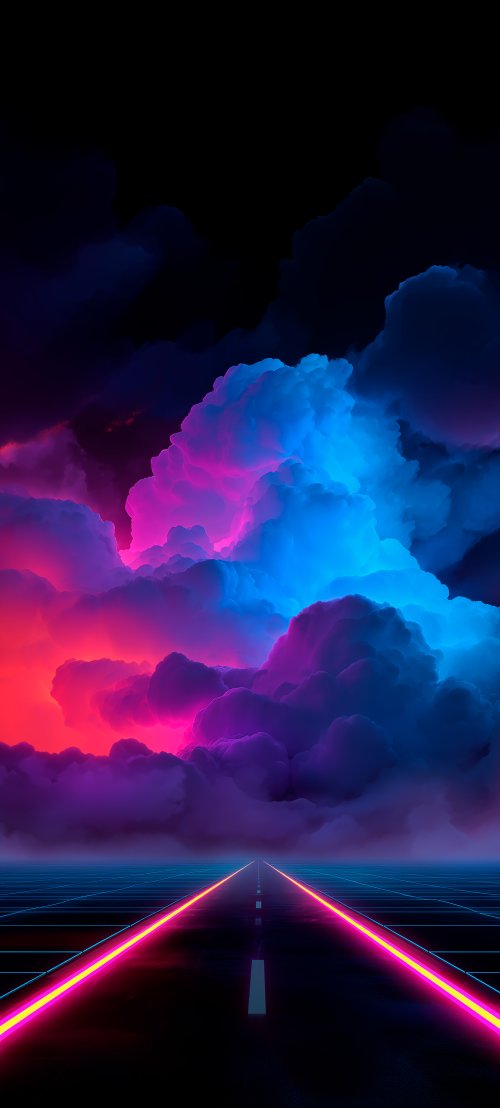 Neon Road Into Clouds - Related OpersCraft wallpaper