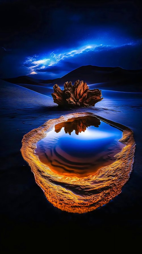 Glowing Desert Oasis Reflection - Related OpersCraft wallpaper