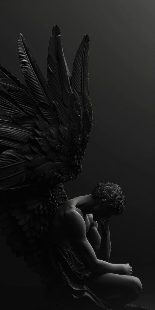 Dark Fallen Angel Statue - gothic Wallpaper
