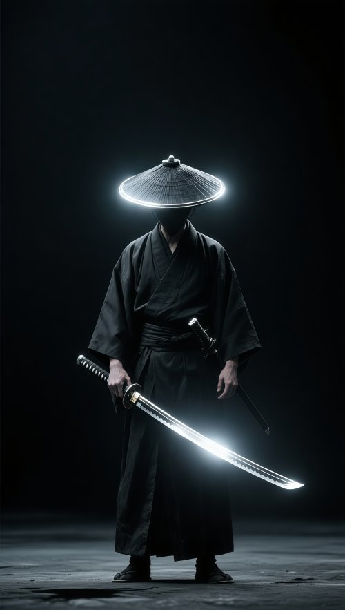 Glowing Neon Samurai Warrior - Related Desktop & Laptop wallpaper