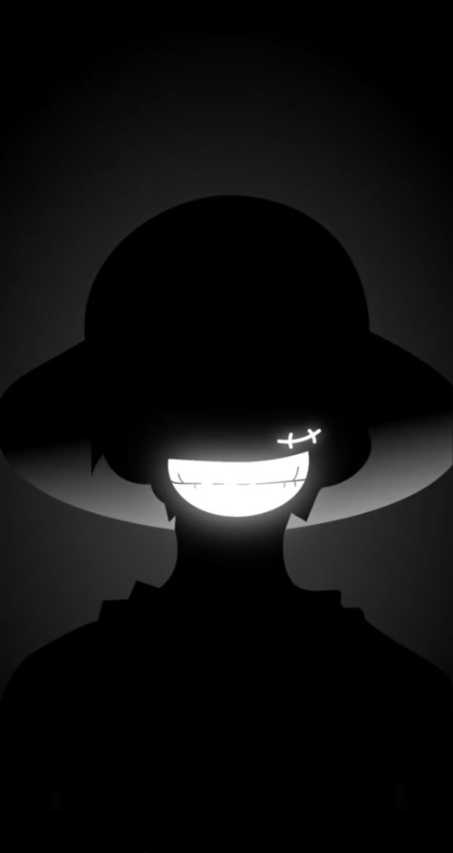 Luffy Silhouette Neon Smile