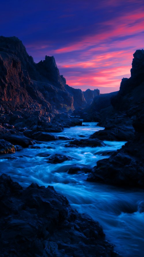 Vibrant Sunset River Valley - Related OpersCraft wallpaper