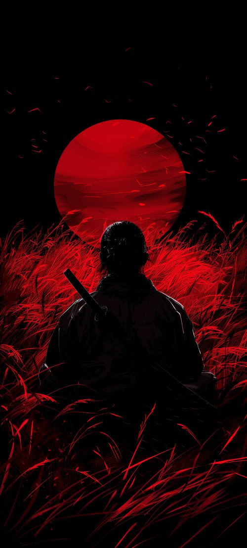 Lone Samurai Red Moon - Related OpersCraft wallpaper
