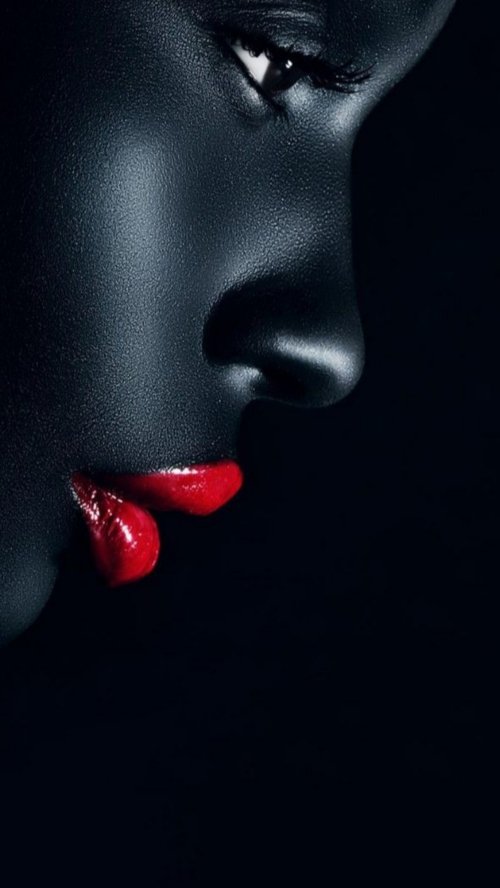Dark Beauty Red Lips - portrait Wallpaper