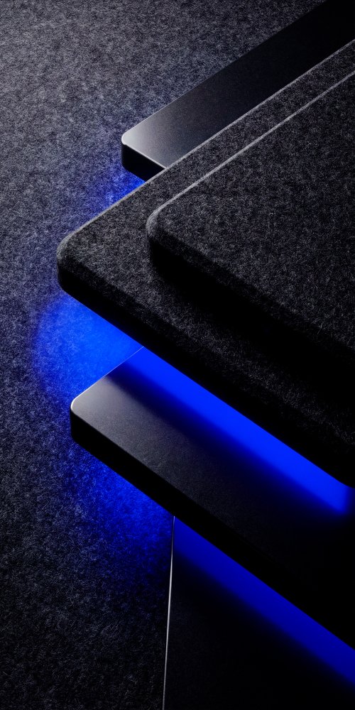 Minimalist Blue Neon Layers - minimal Wallpaper