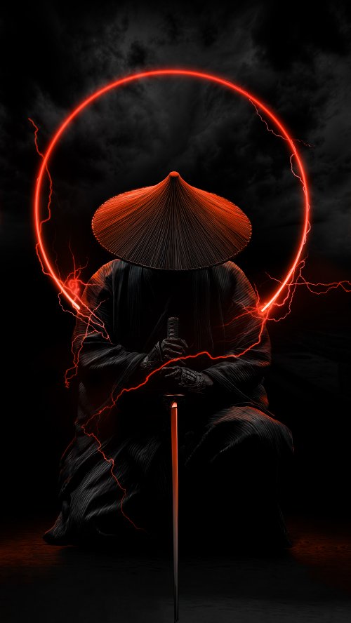 Neon Red Samurai Warrior - Related OpersCraft wallpaper