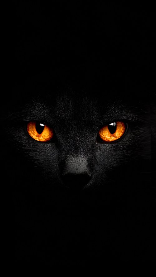 Glowing Orange Cat Eyes - cat Wallpaper