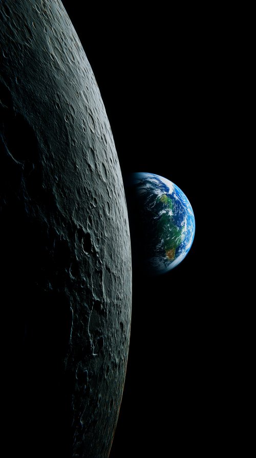 Moon and Earth View - Related OpersCraft wallpaper