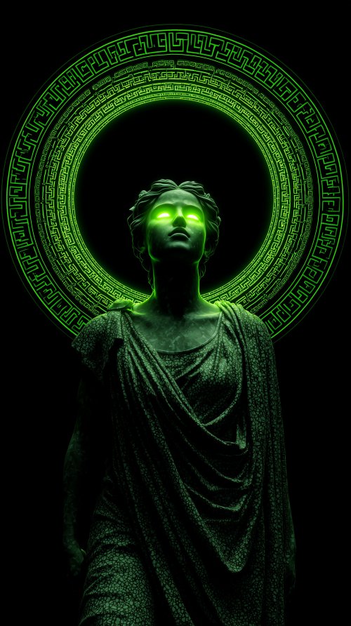 Glowing Neon Statue Goddess - art Wallpaper