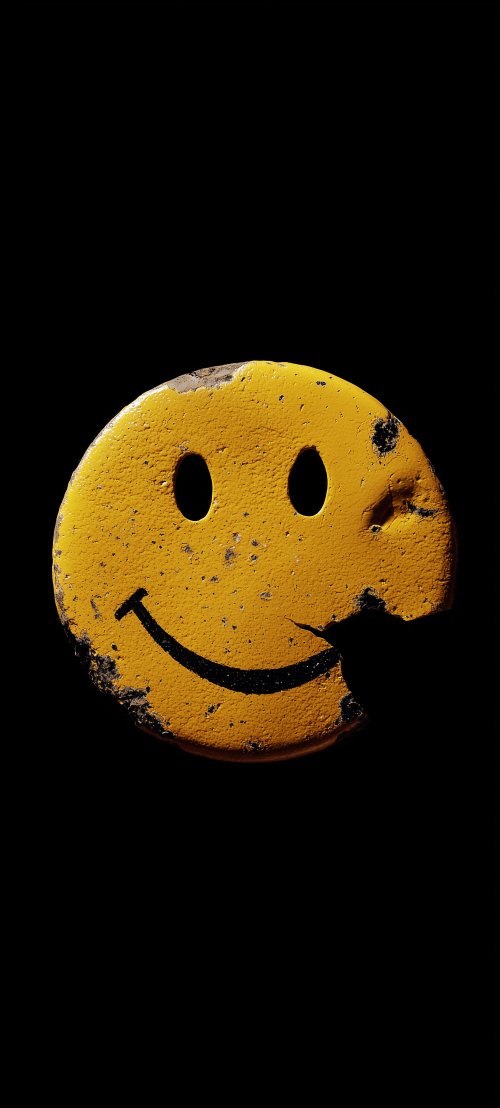 Distressed Yellow Smiley Face - emoji Wallpaper