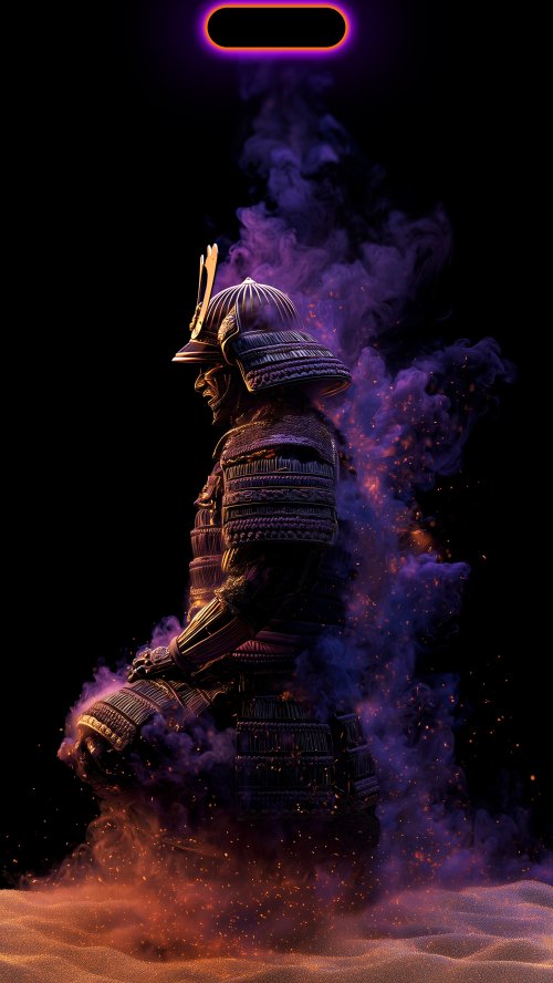 Neon Smoke Samurai Warrior - Related OpersCraft wallpaper