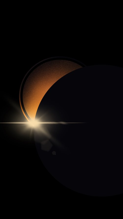Golden Solar Eclipse Minimal - Related StockWalls wallpaper