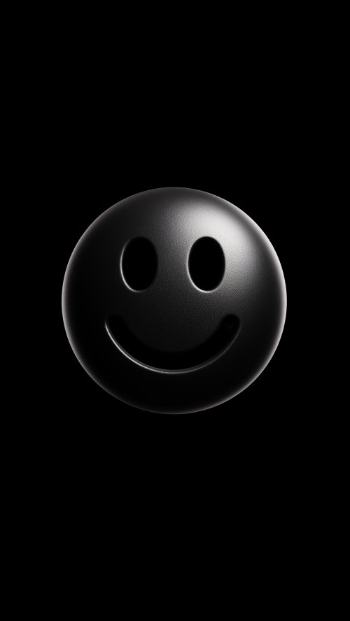 Minimal Black Smiley Face - emoji Wallpaper