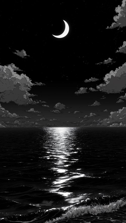 Moonlit Ocean Night View - Related OpersCraft wallpaper