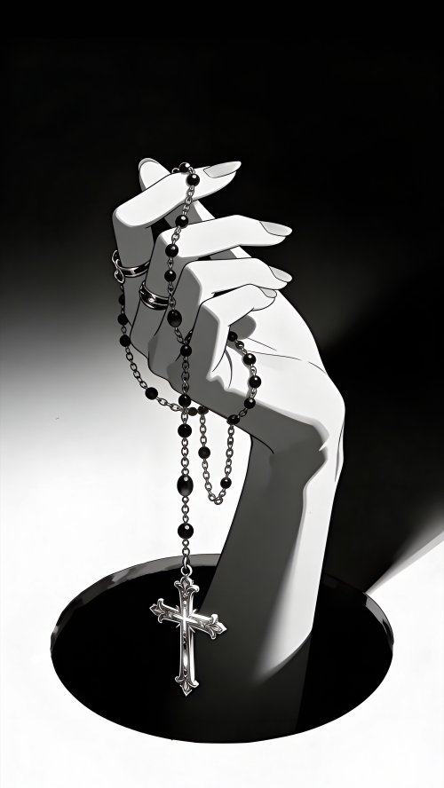Hand Holding Gothic Rosary - gothic Wallpaper