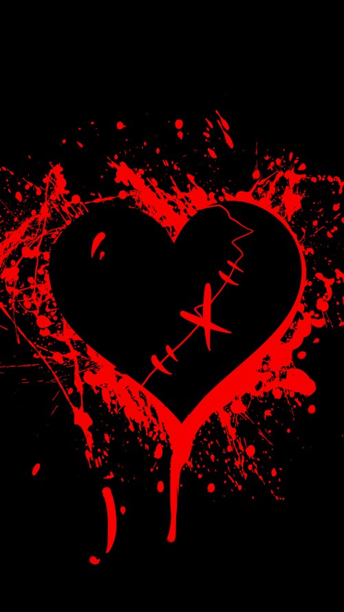 Stitched Red Heart Art - love Wallpaper