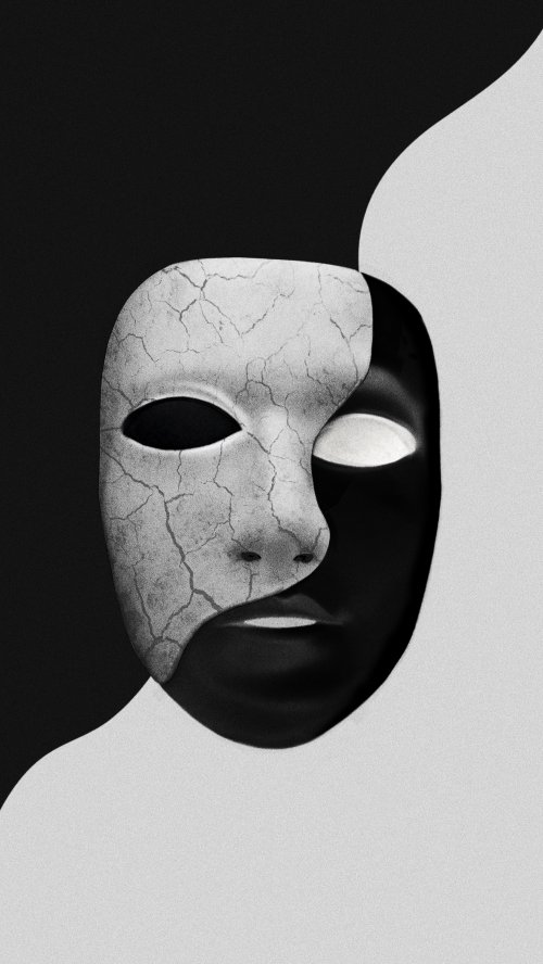 Cracked Monochrome Mask - Related OpersCraft wallpaper