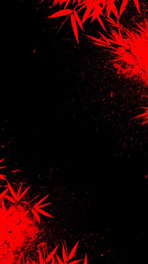 Red Bamboo Ink Splash - art Wallpaper