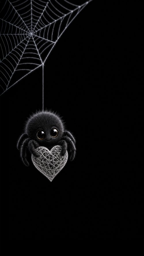 Cute Spider Holding Heart