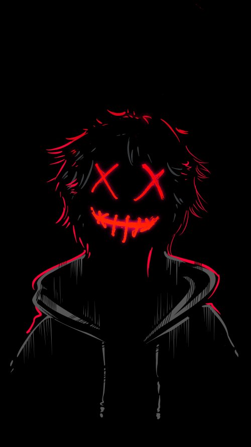 Neon Red X-Eye Mask - mask Wallpaper