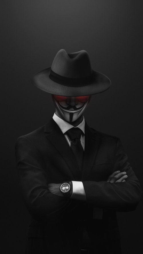 Anonymous Hacker in Suit