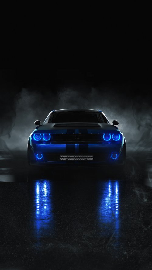 Neon Blue Muscle Car - Related OpersCraft wallpaper