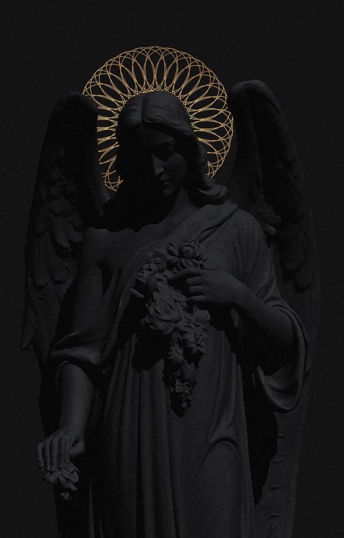 Golden Halo Angel Statue - sculpture Wallpaper