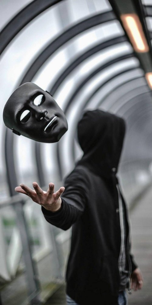 Mysterious Floating Black Mask - mask Wallpaper