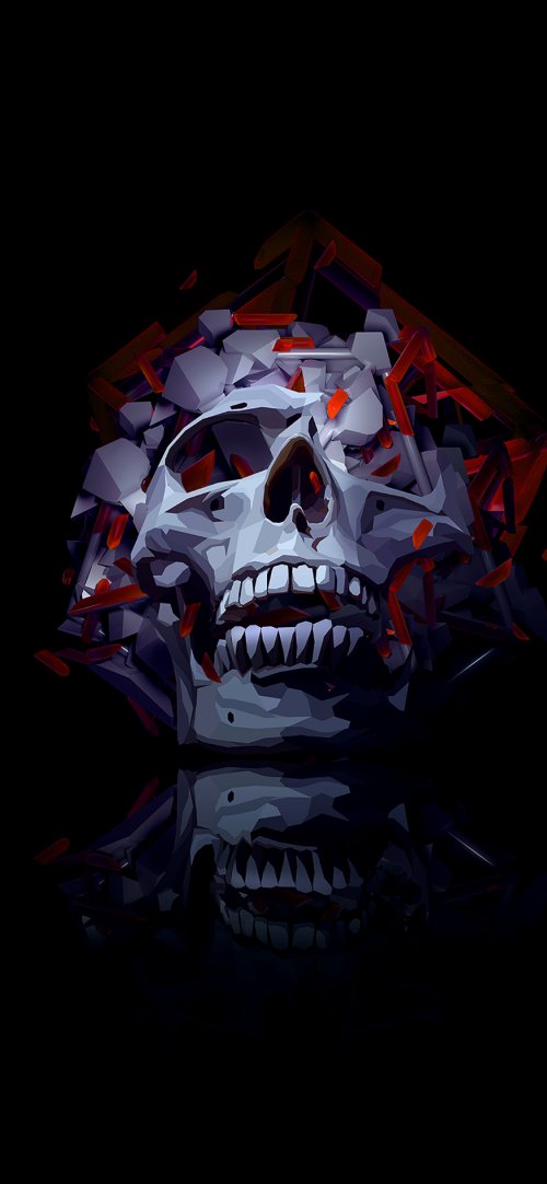 Geometric Shattered Skull Art - skull Wallpaper
