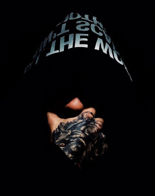 Shadowed Hoodie Tattooed Hand