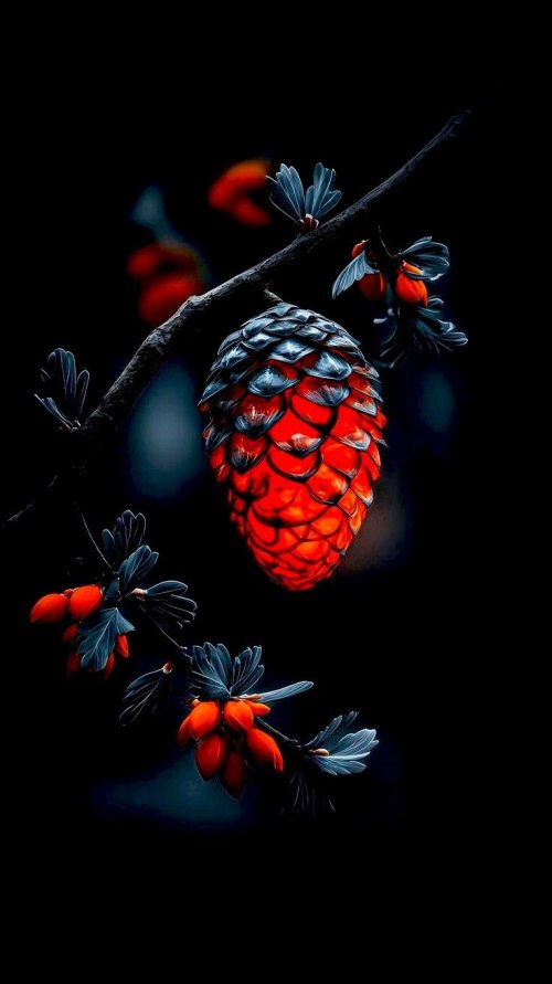 Glowing Red Pinecone - Related StockWalls wallpaper