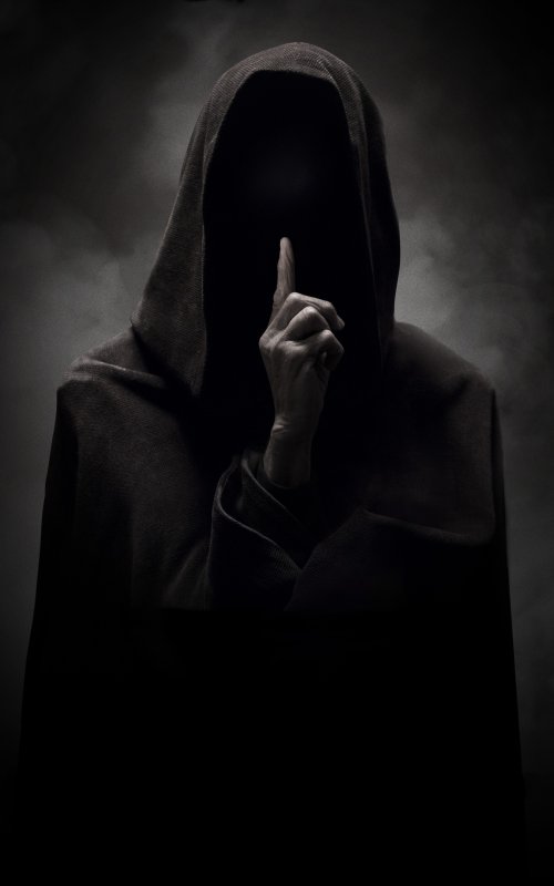 Mysterious Hooded Silence - gothic Wallpaper